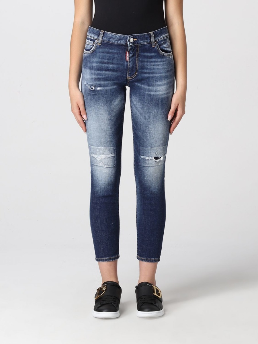 Dsquared2 - Women's Blue Ripped Jeans by Giglio GOOFASH