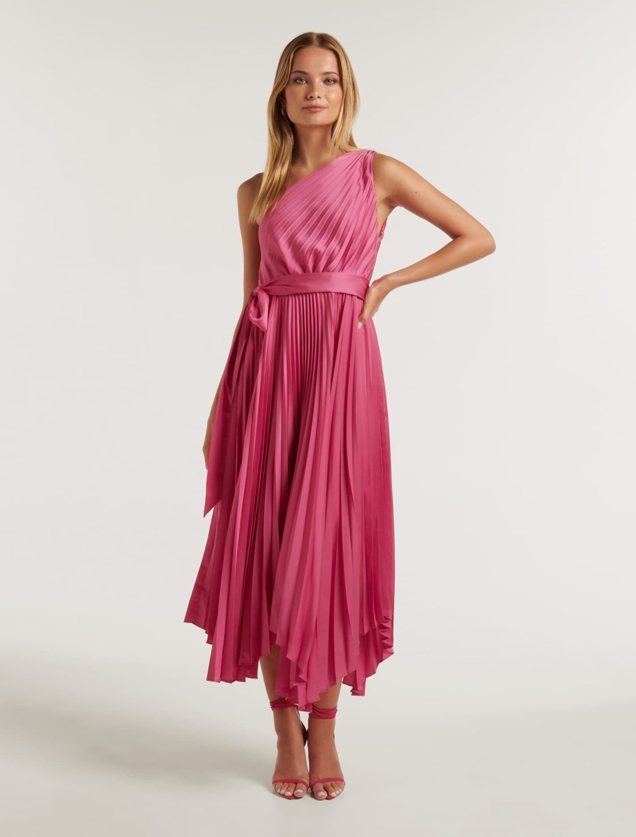 Ever New Pink Women's Midi Dress GOOFASH