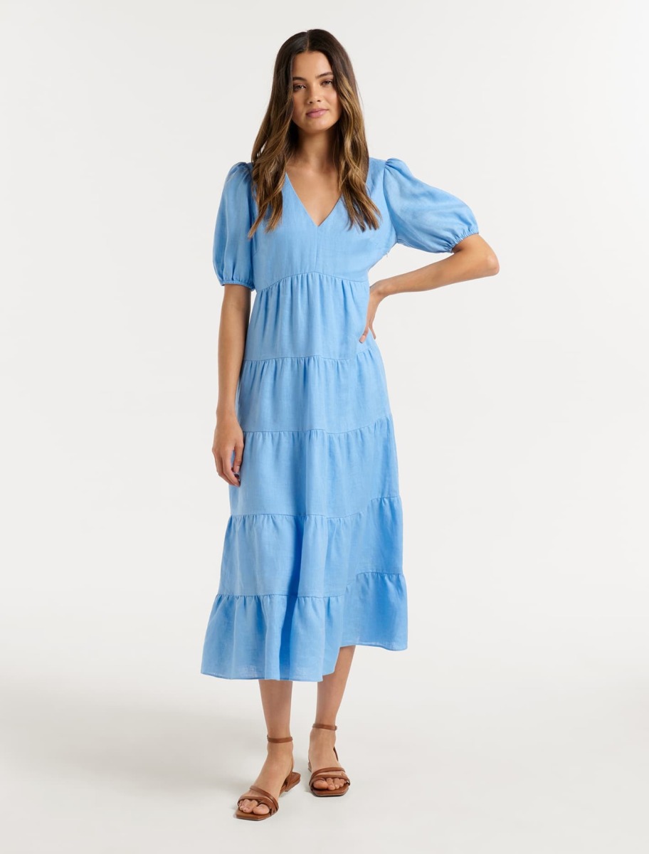 Ever New Women's Blue Midi Dress GOOFASH