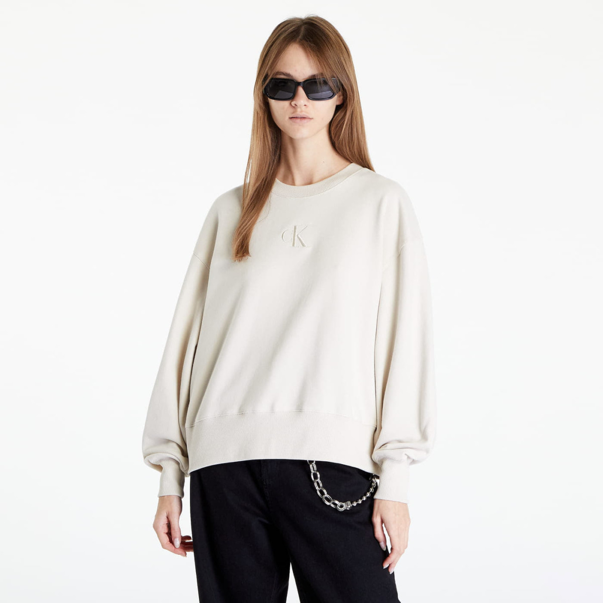 Footshop - Womens Cream Sweatshirt from Calvin Klein GOOFASH
