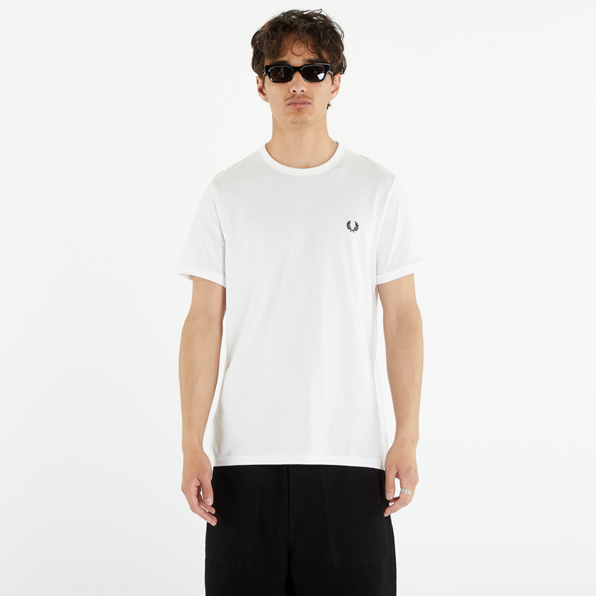 Fred Perry Men's Ringer T-Shirt in White from Footshop GOOFASH