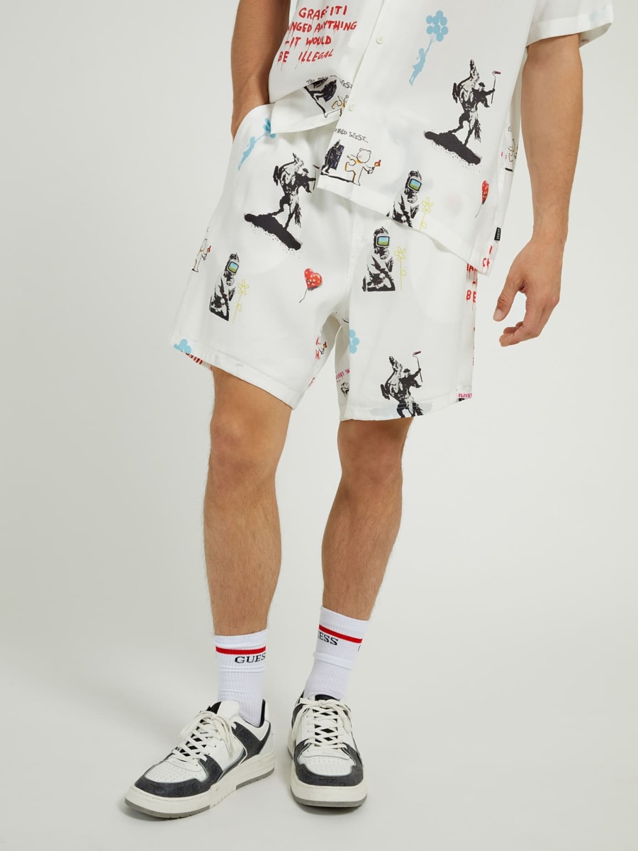 Gent White Shorts from Guess GOOFASH
