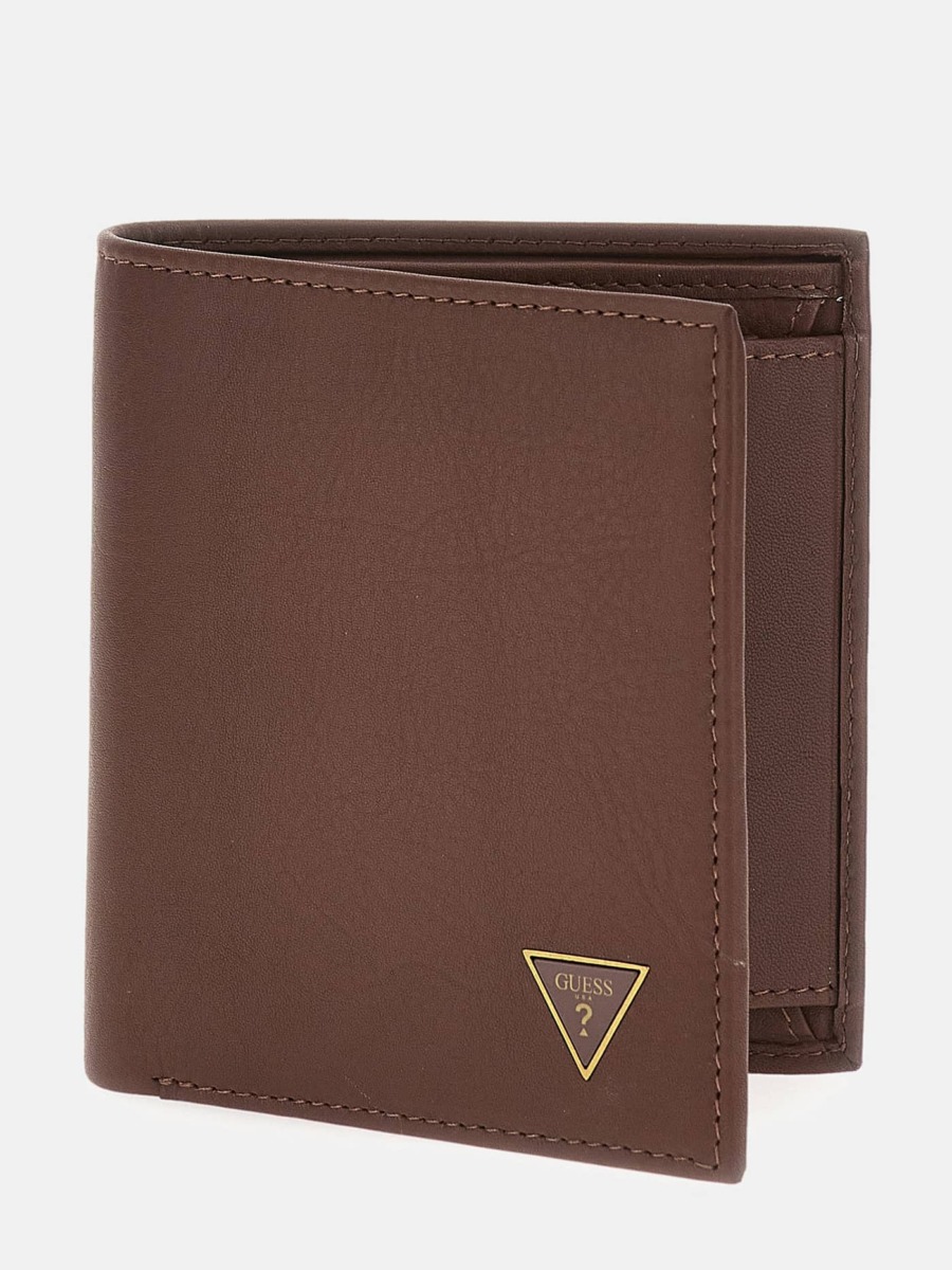 Gents Brown Wallet Guess GOOFASH