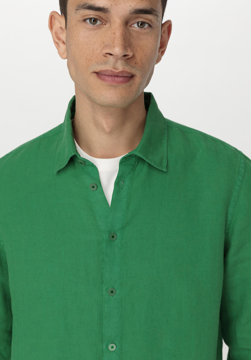 Gents Shirt Green Hessnatur GOOFASH