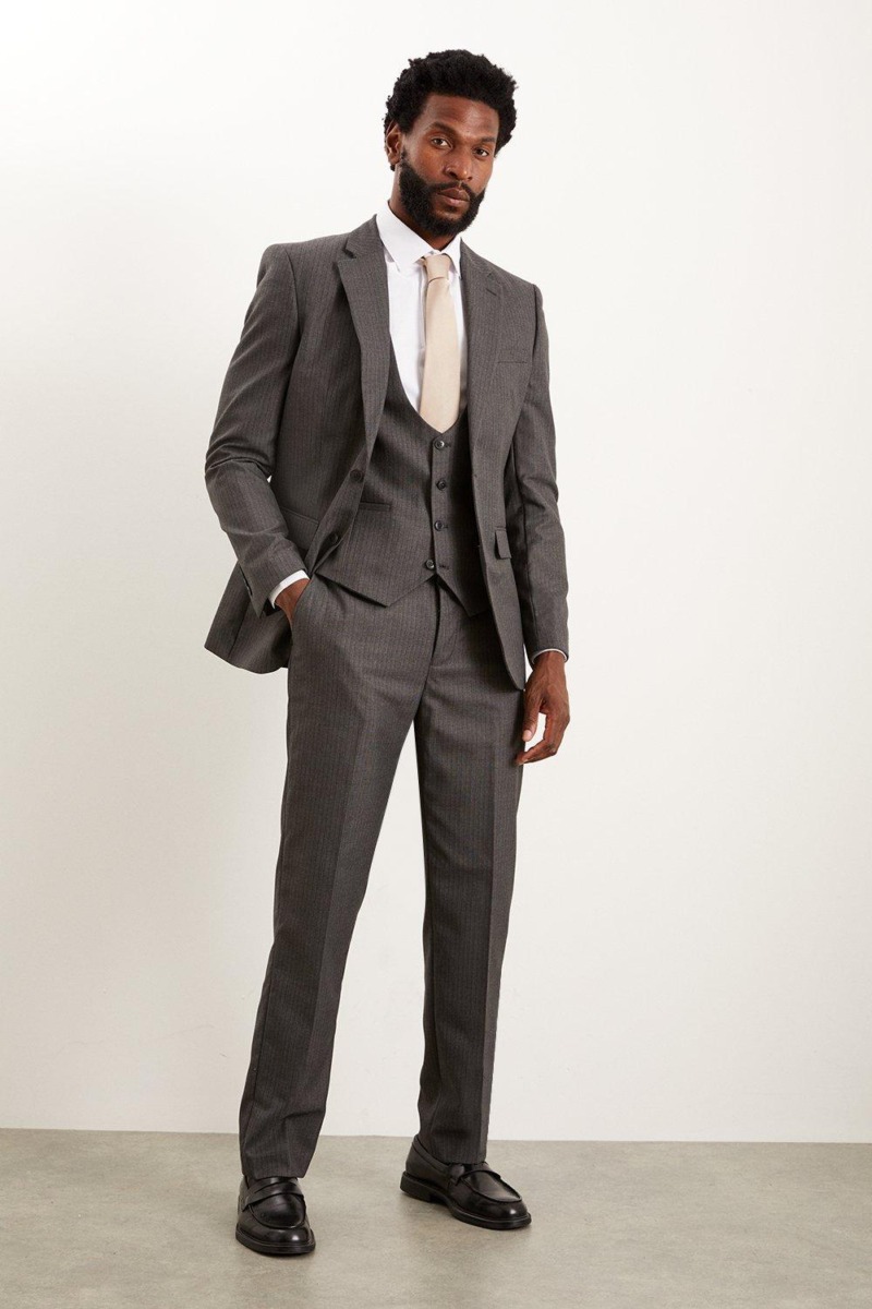 Gents Suit Trousers Grey Burton GOOFASH