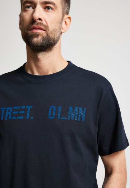 Gents T-Shirt Blue by Street One GOOFASH