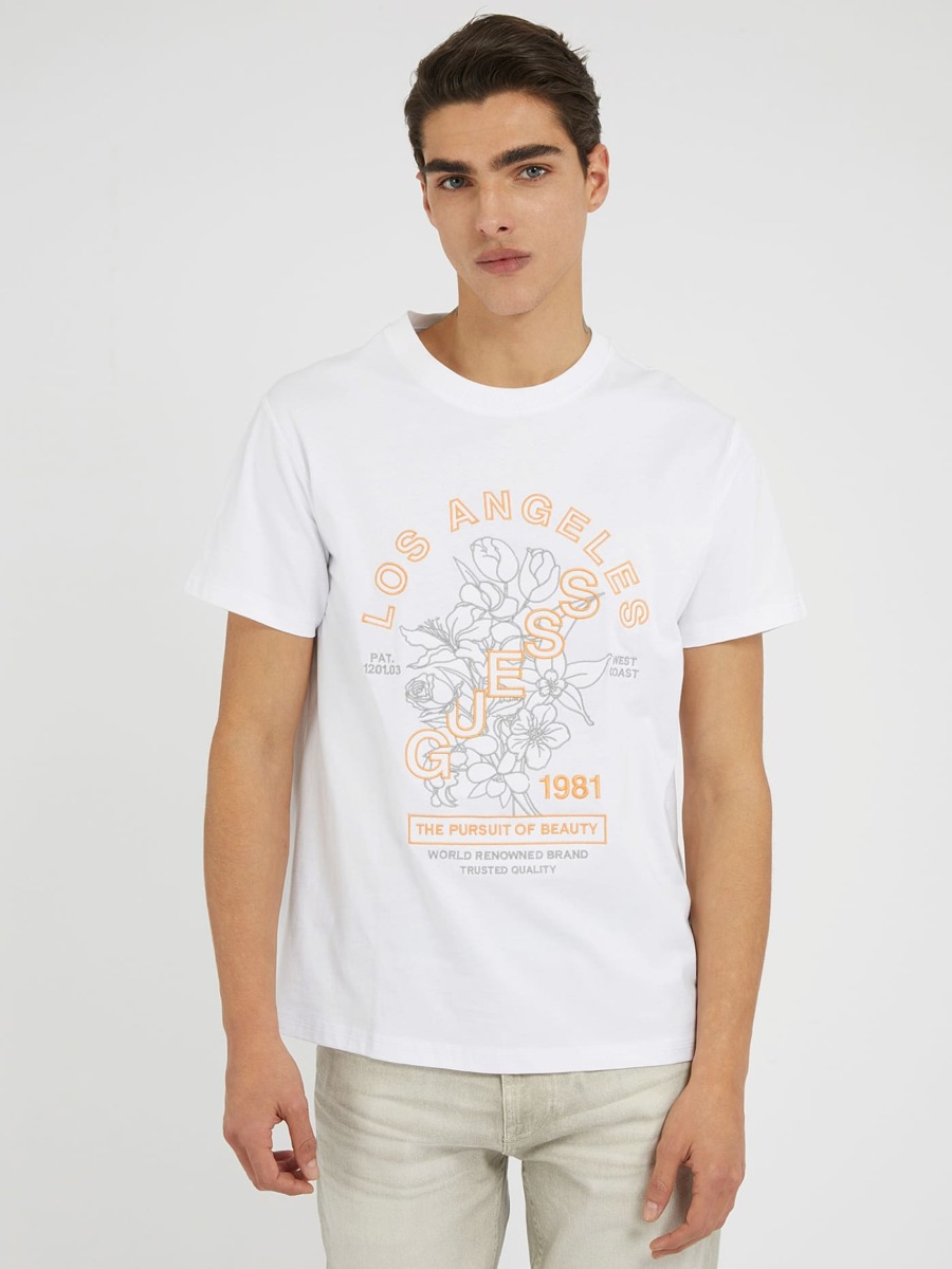 Gents T-Shirt White by Guess GOOFASH