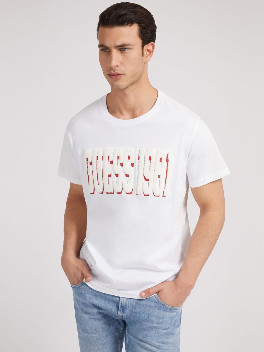 Gents T-Shirt in White Guess GOOFASH
