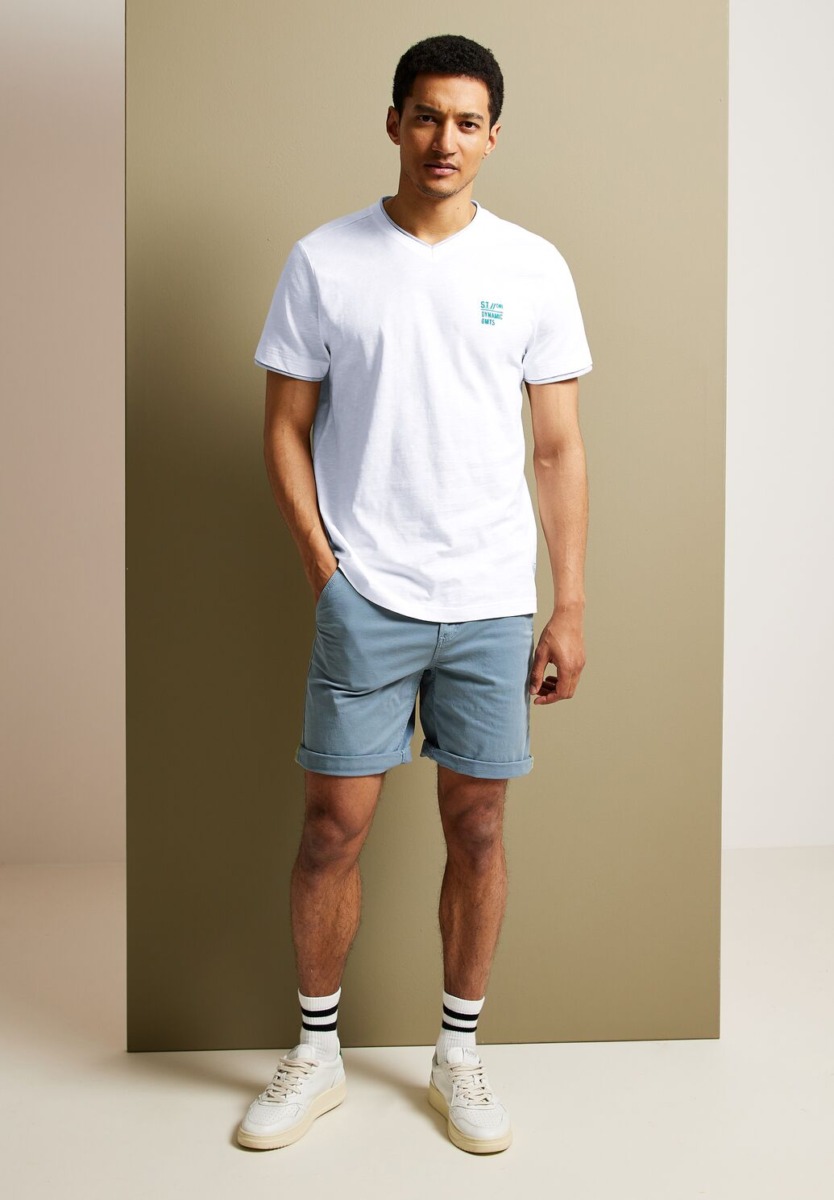 Gents T-Shirt in White by Street One GOOFASH