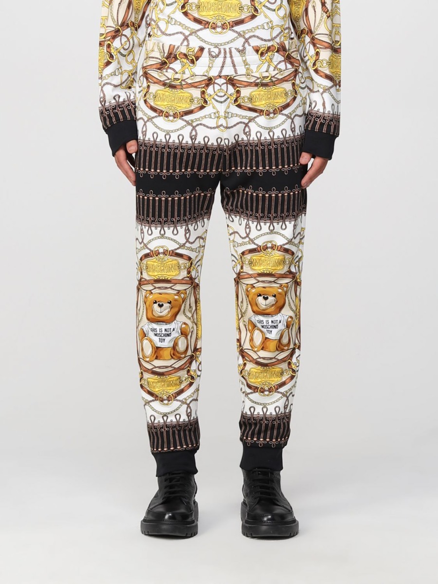 Giglio - Ivory Trousers for Men from Moschino GOOFASH