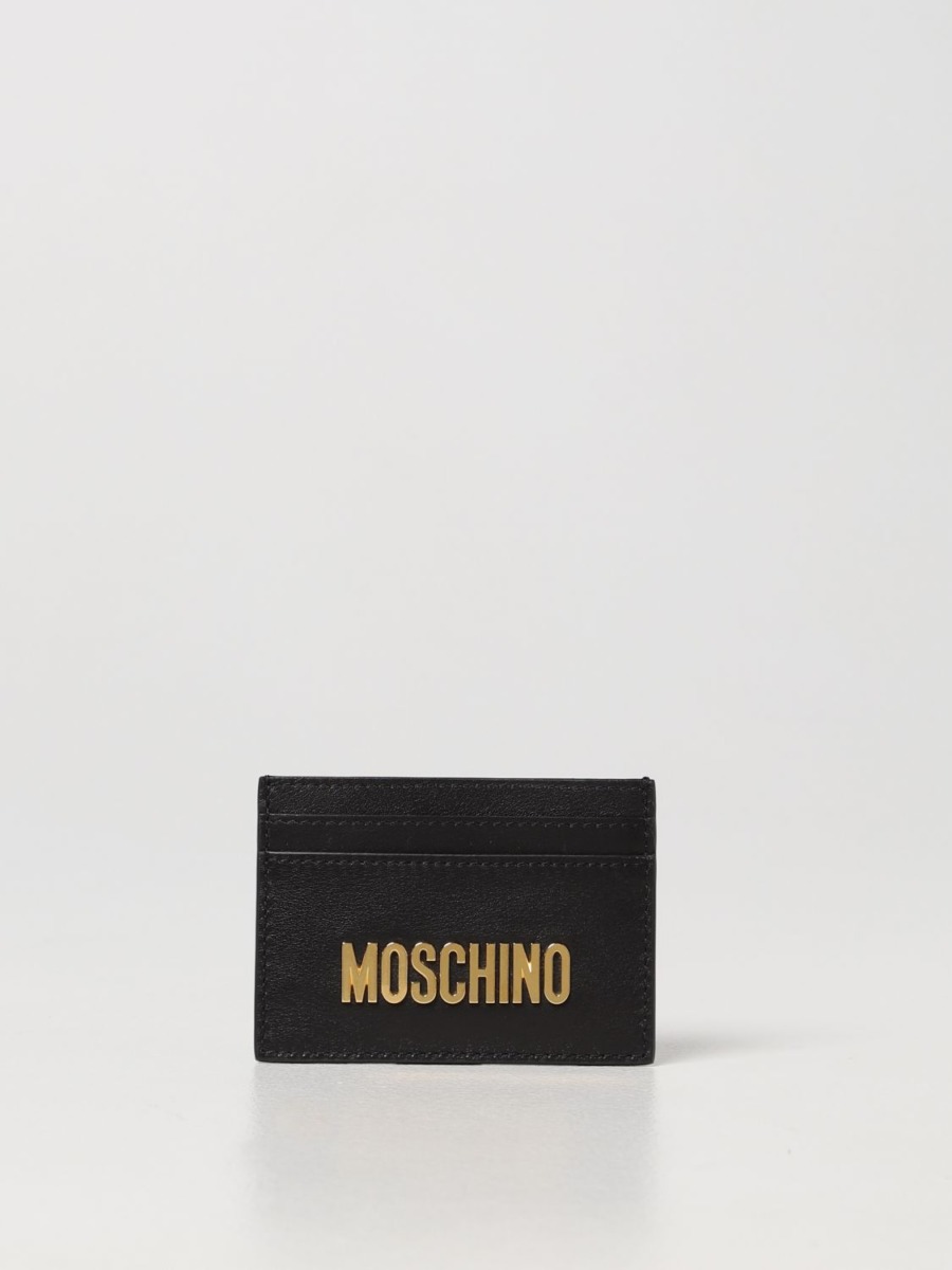 Giglio - Man Wallet in Black Moschino GOOFASH