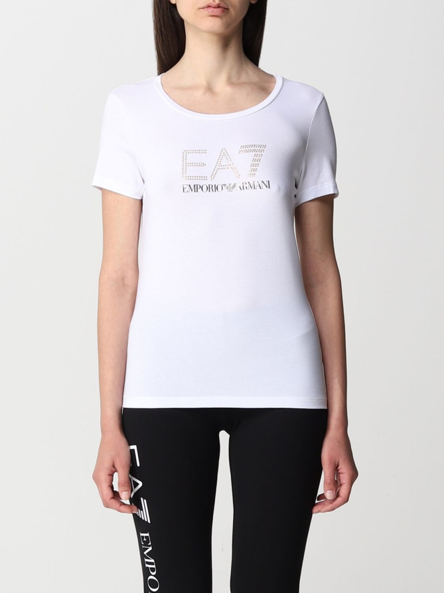 Giglio - Womens T-Shirt White - EA7 GOOFASH