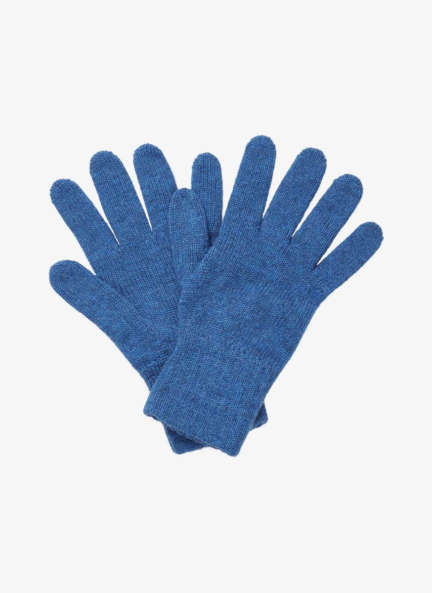 Gloves - Blue - Brora GOOFASH
