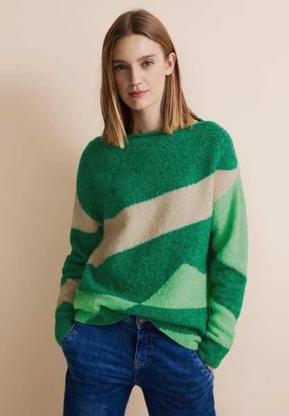 Green Sweater at Street One GOOFASH