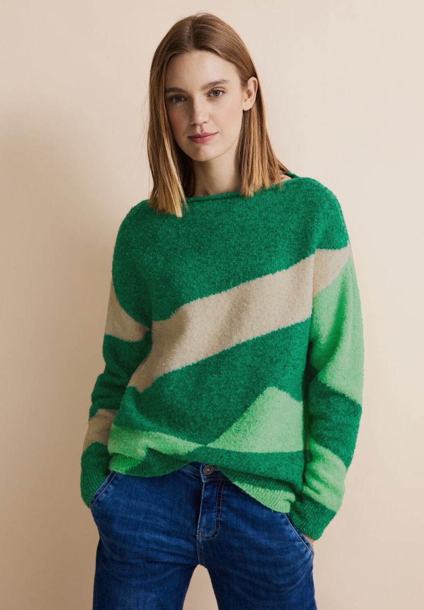 Green Sweater at Street One GOOFASH