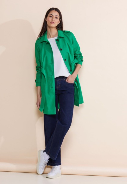 Green Trench Coat for Women from Street One GOOFASH