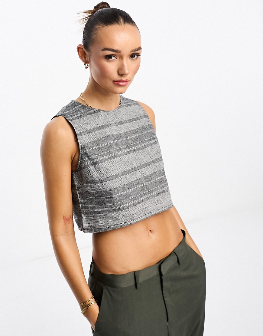 Grey Crop Top for Woman from Asos GOOFASH