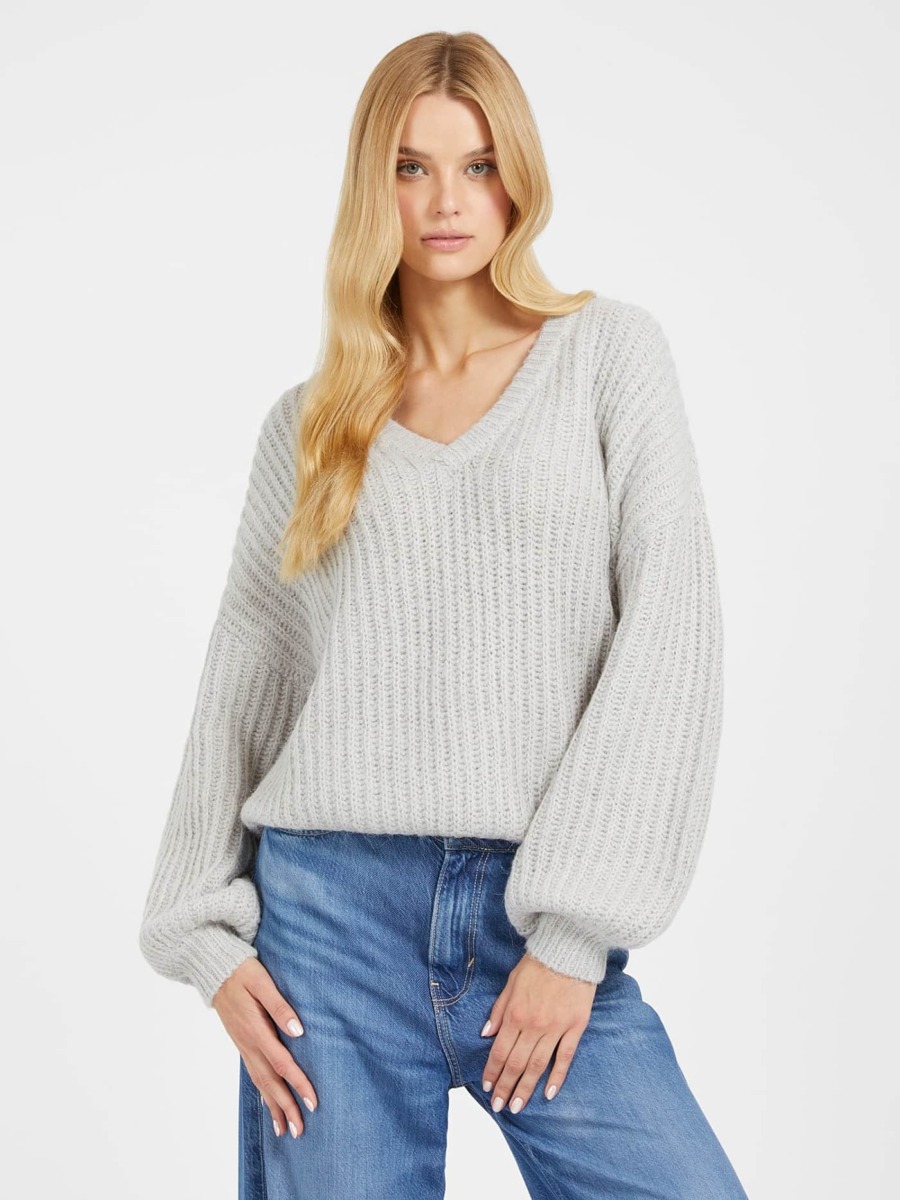 Grey Sweater Guess Women GOOFASH
