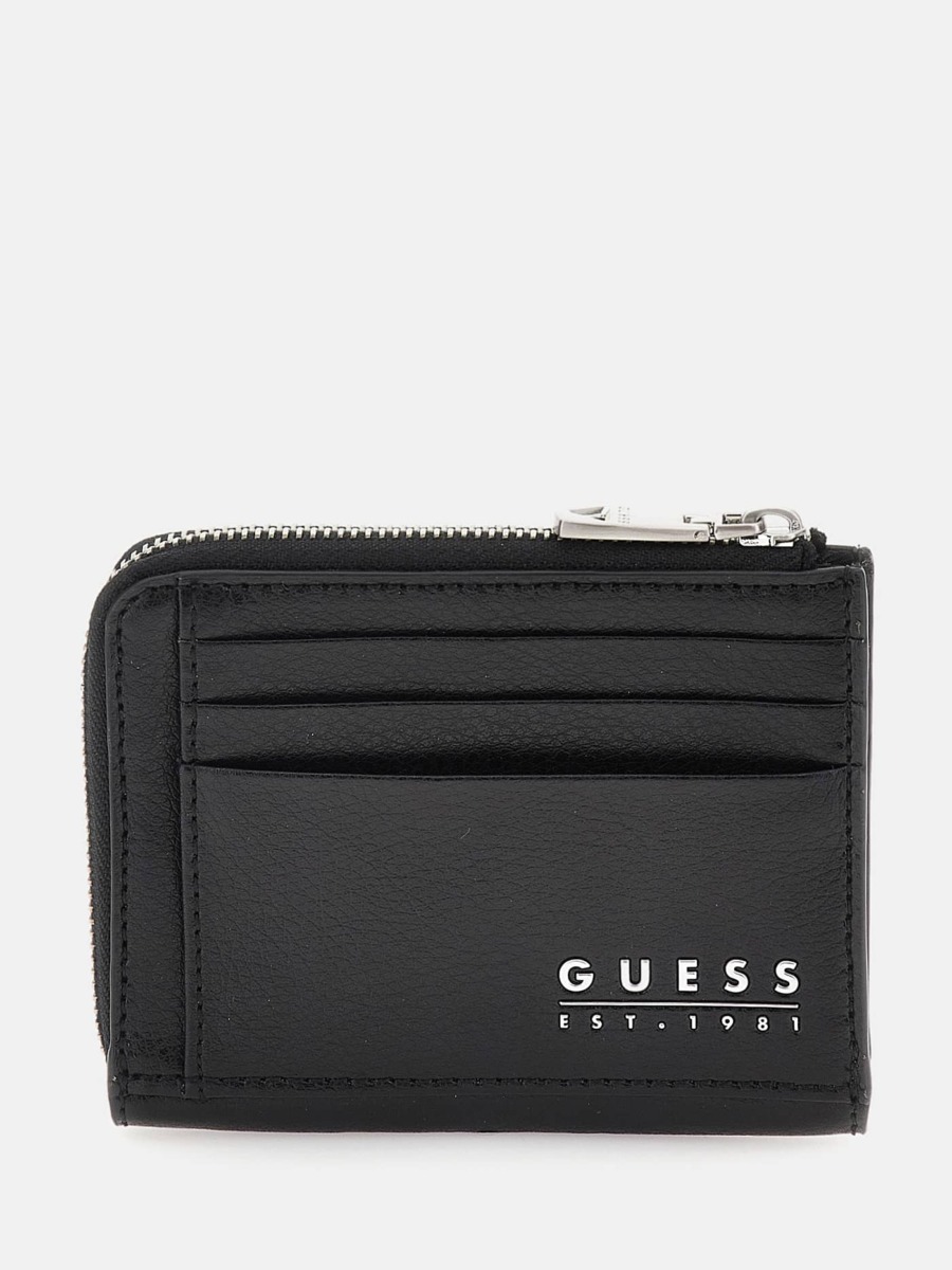 Guess Card Holder in Black for Man GOOFASH