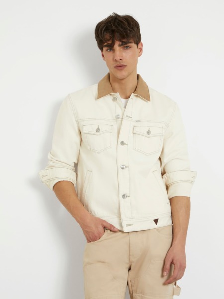 Guess - Gent Jacket in Cream GOOFASH