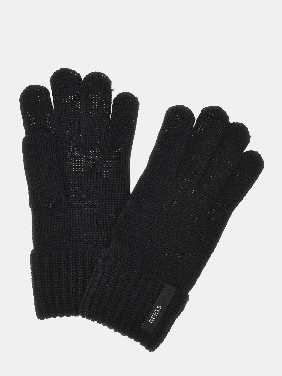 Guess - Mens Gloves in Black GOOFASH