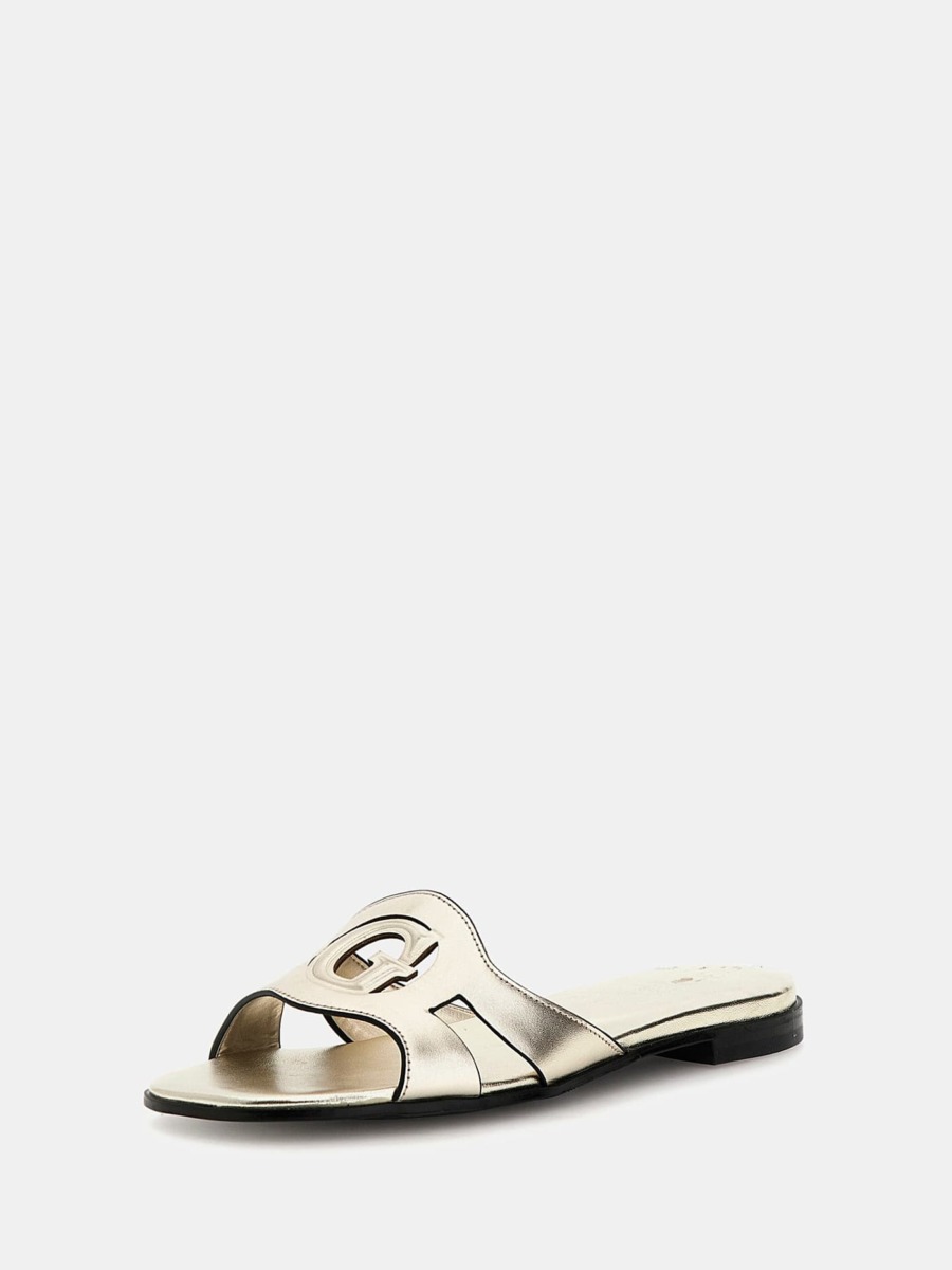 Guess Sandals Gold for Woman GOOFASH