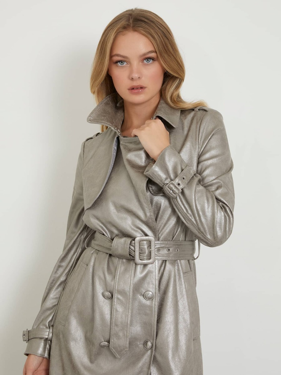 Guess - Silver - Women's Trench Coat GOOFASH