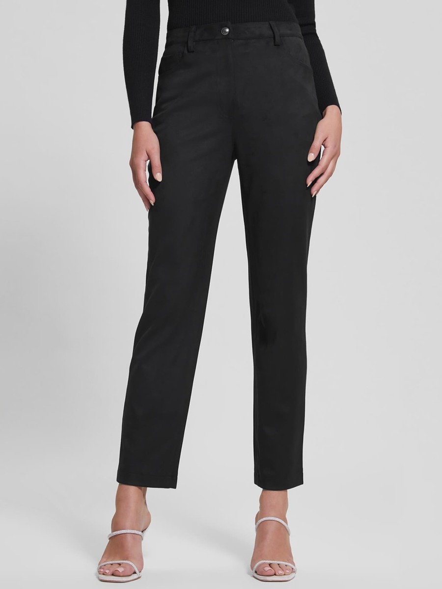 Guess Trousers Black GOOFASH