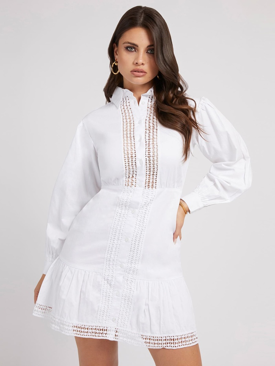 Guess - Woman Shirt Dress White GOOFASH