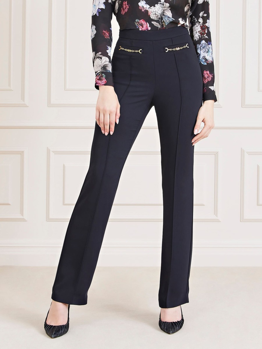 Guess Woman Trousers in Black GOOFASH