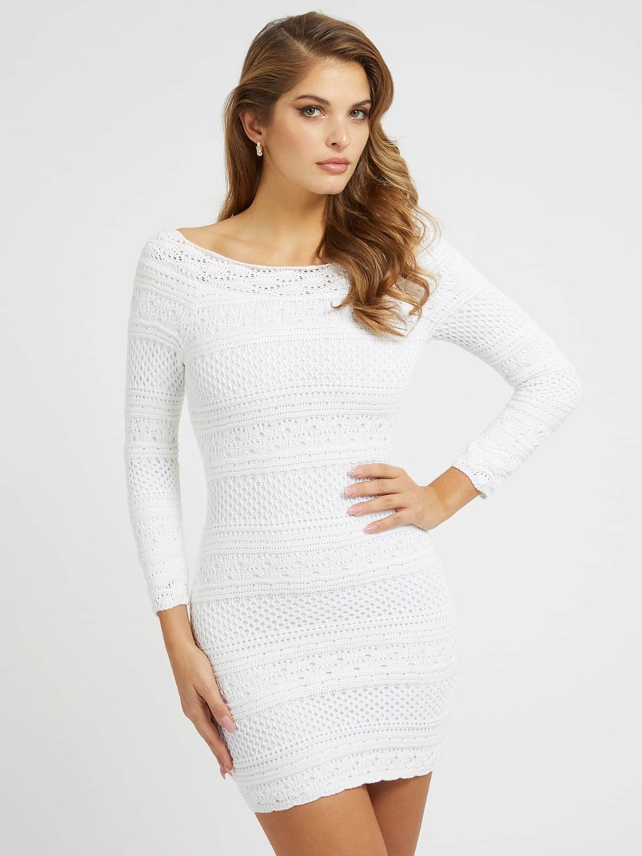 Guess - Women's Sweater Dress White GOOFASH