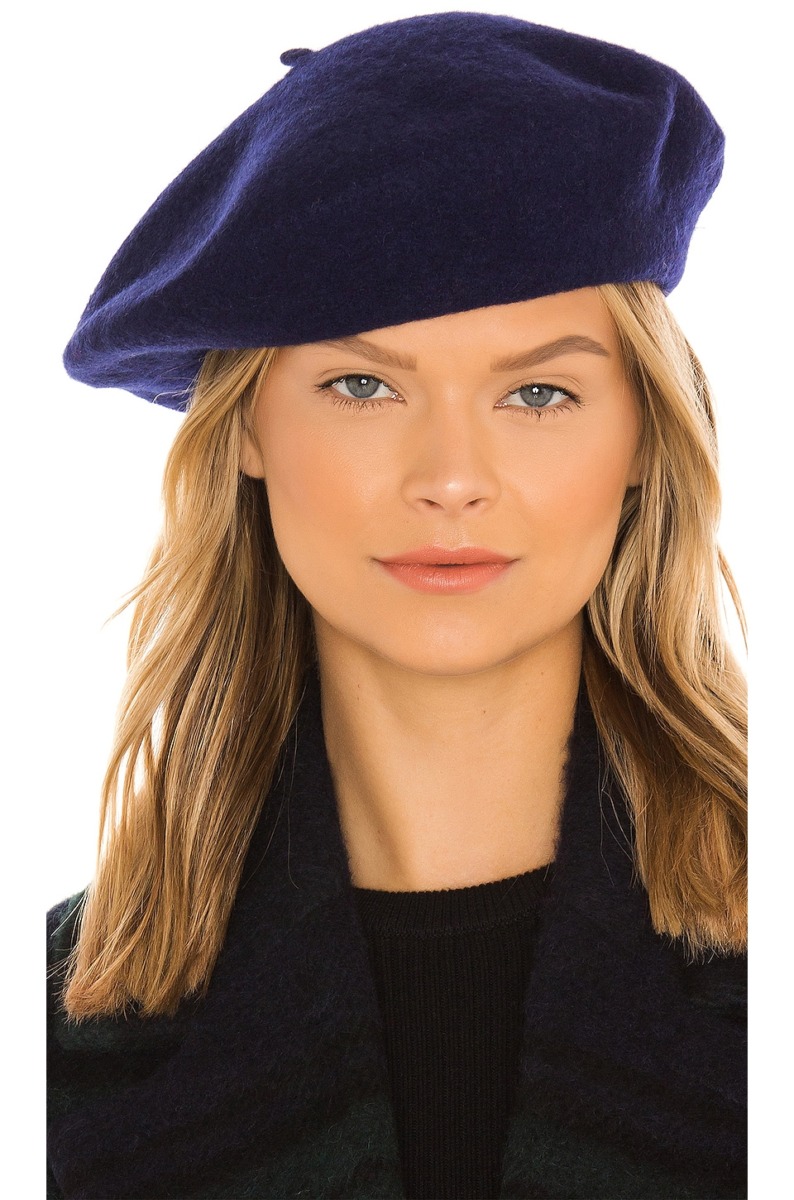 Hattack - Lady Beret in Blue by Revolve GOOFASH