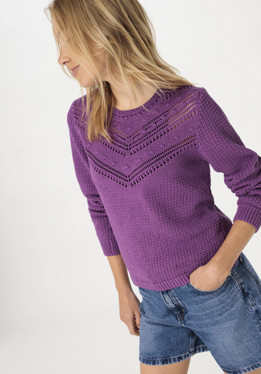 Hessnatur Lady Knitted Sweater in Purple GOOFASH