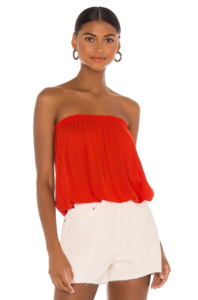 Indah Lady Top in Red Revolve GOOFASH