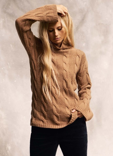 Jumper in Caramel for Woman from Brora GOOFASH