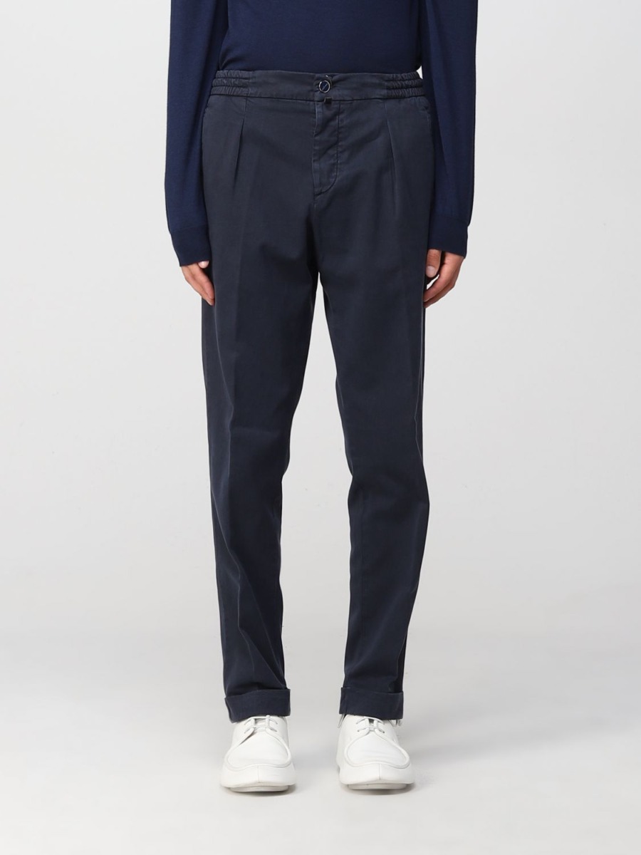 Kiton - Mens Trousers in Blue by Giglio GOOFASH