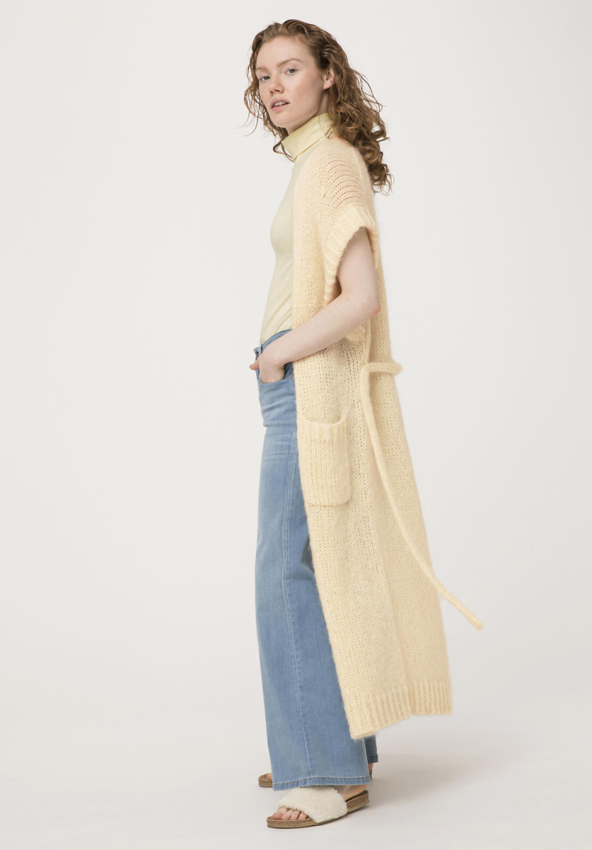 Knitted Coat Cream for Woman by Hessnatur GOOFASH