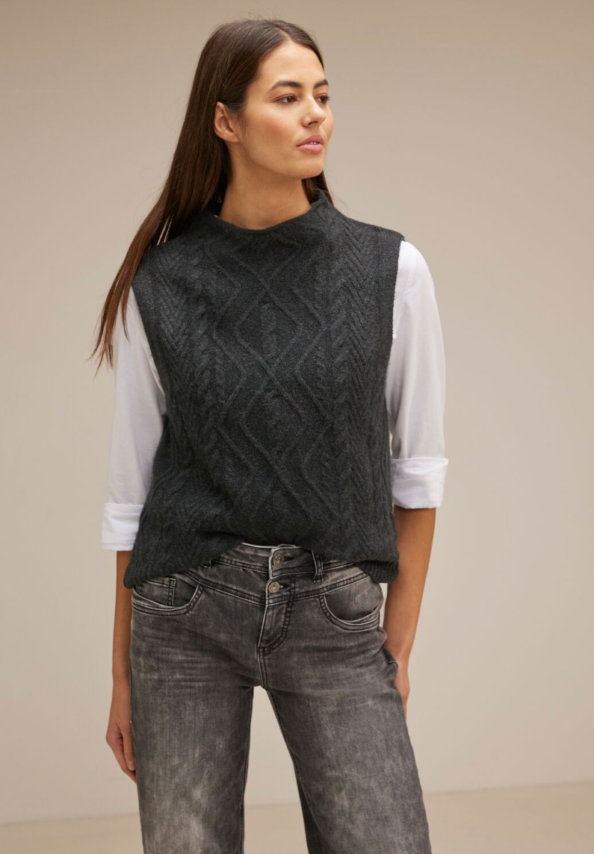 Knitted Sweater Grey Street One Ladies GOOFASH