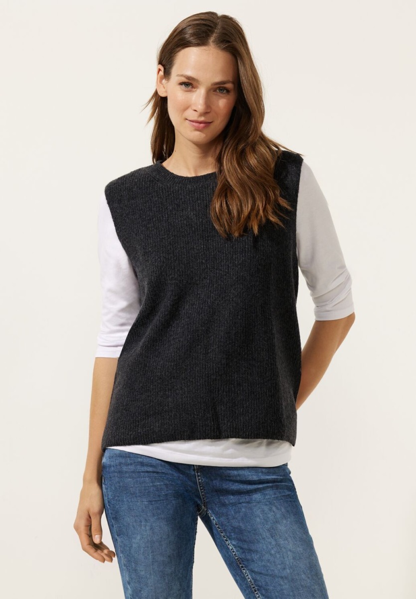 Knitted Sweater Grey by Street One GOOFASH