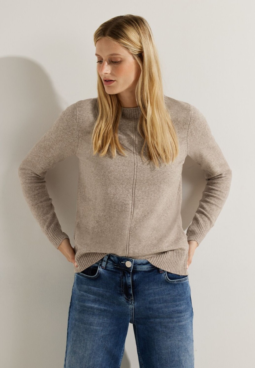 Knitted Sweater in Beige for Women from Cecil GOOFASH