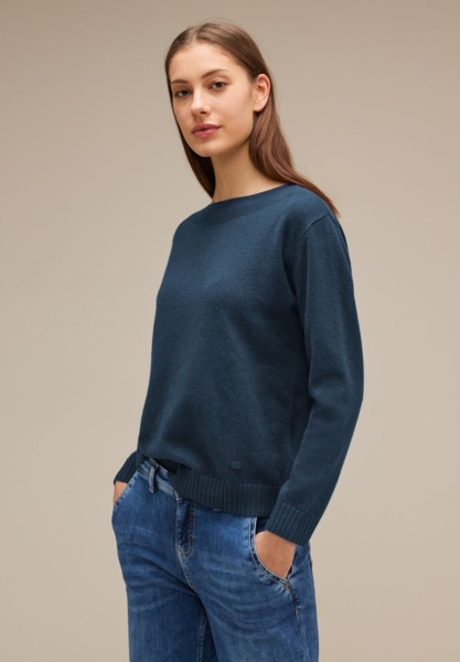 Knitted Sweater in Blue for Women at Street One GOOFASH