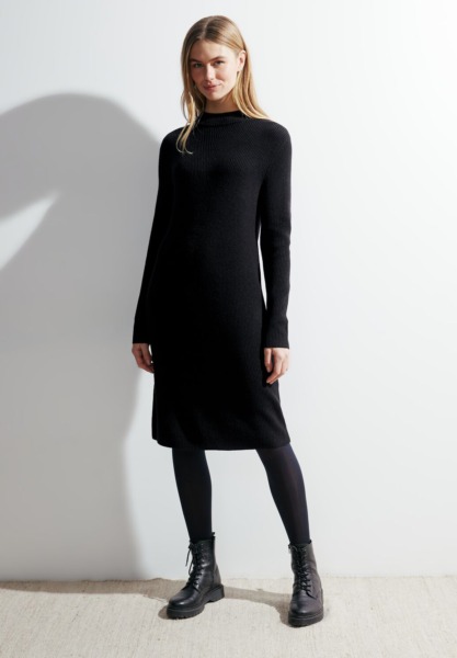 Ladies Black Knitted Dress - Cecil GOOFASH