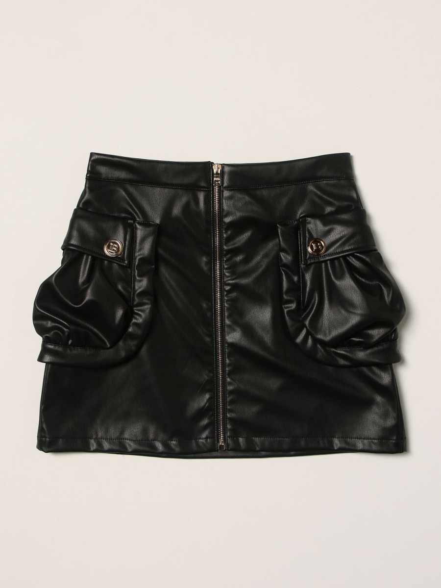 Ladies Black Leather Shorts at Giglio GOOFASH