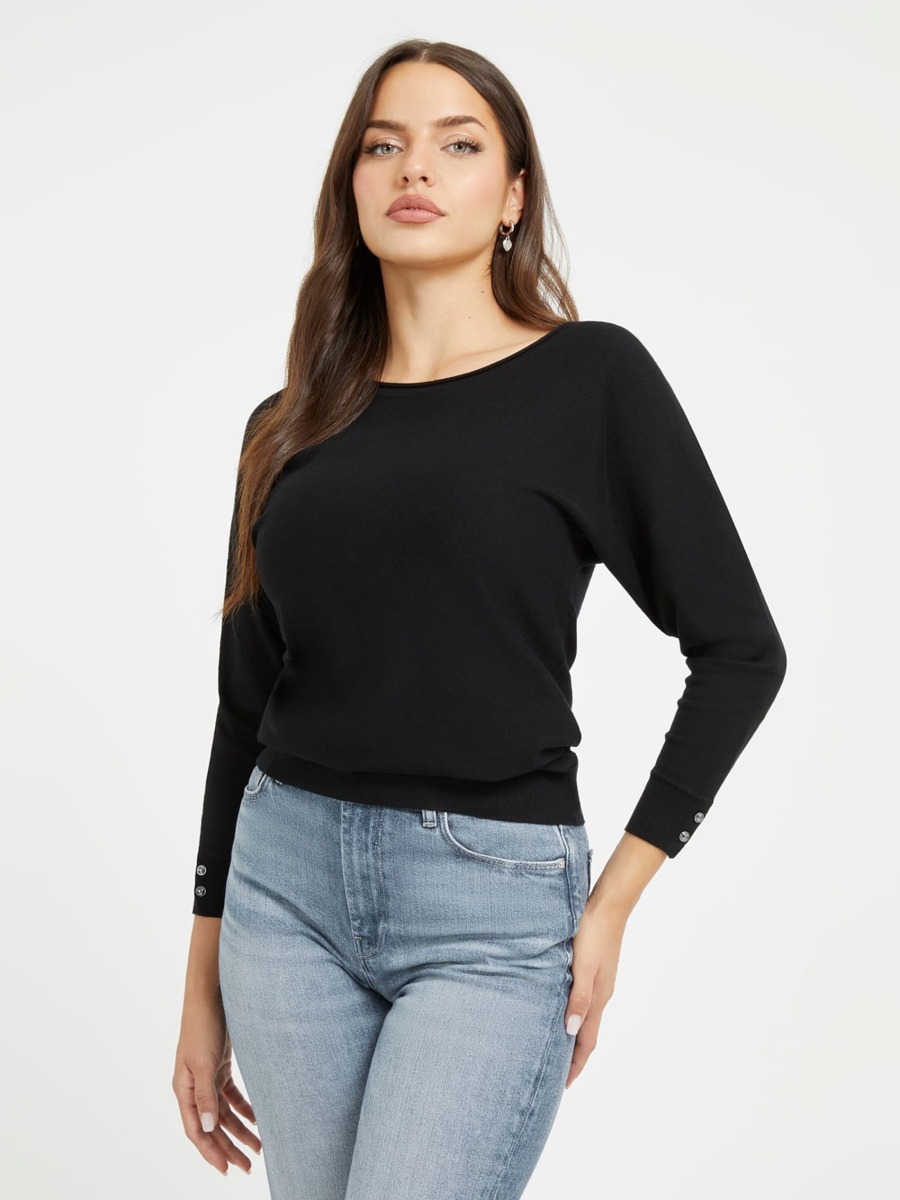 Ladies Black - Sweater - Guess GOOFASH