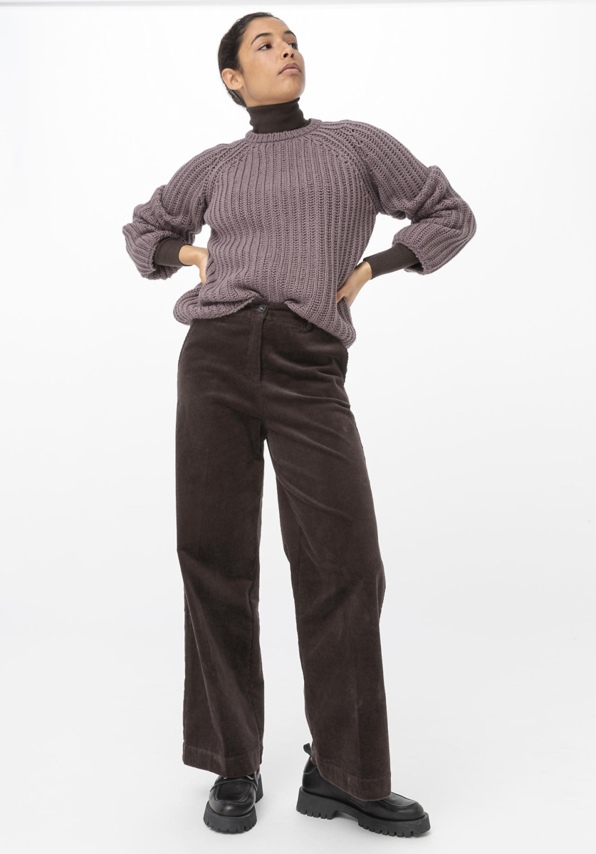 Ladies Brown Trousers - Hessnatur GOOFASH