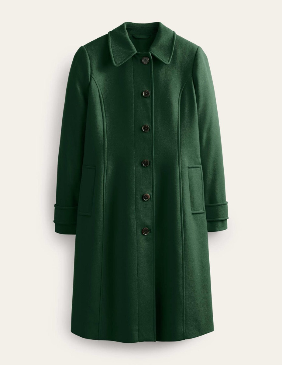 Ladies Green Coat by Boden GOOFASH