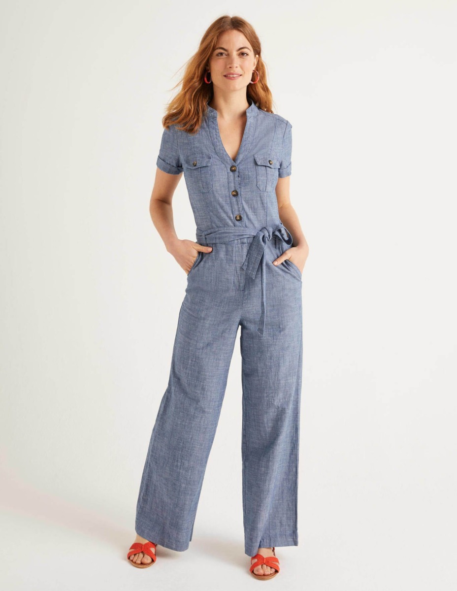 Ladies Jumpsuit in Blue by Boden GOOFASH