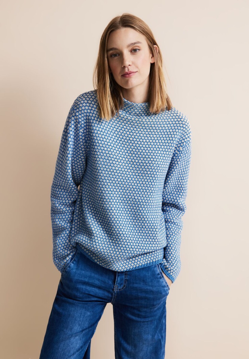 Ladies Sweater in Blue by Street One GOOFASH