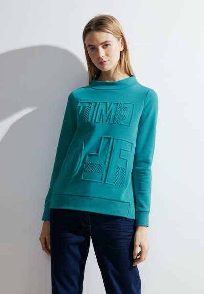 Ladies Sweatshirt - Turquoise - Cecil GOOFASH