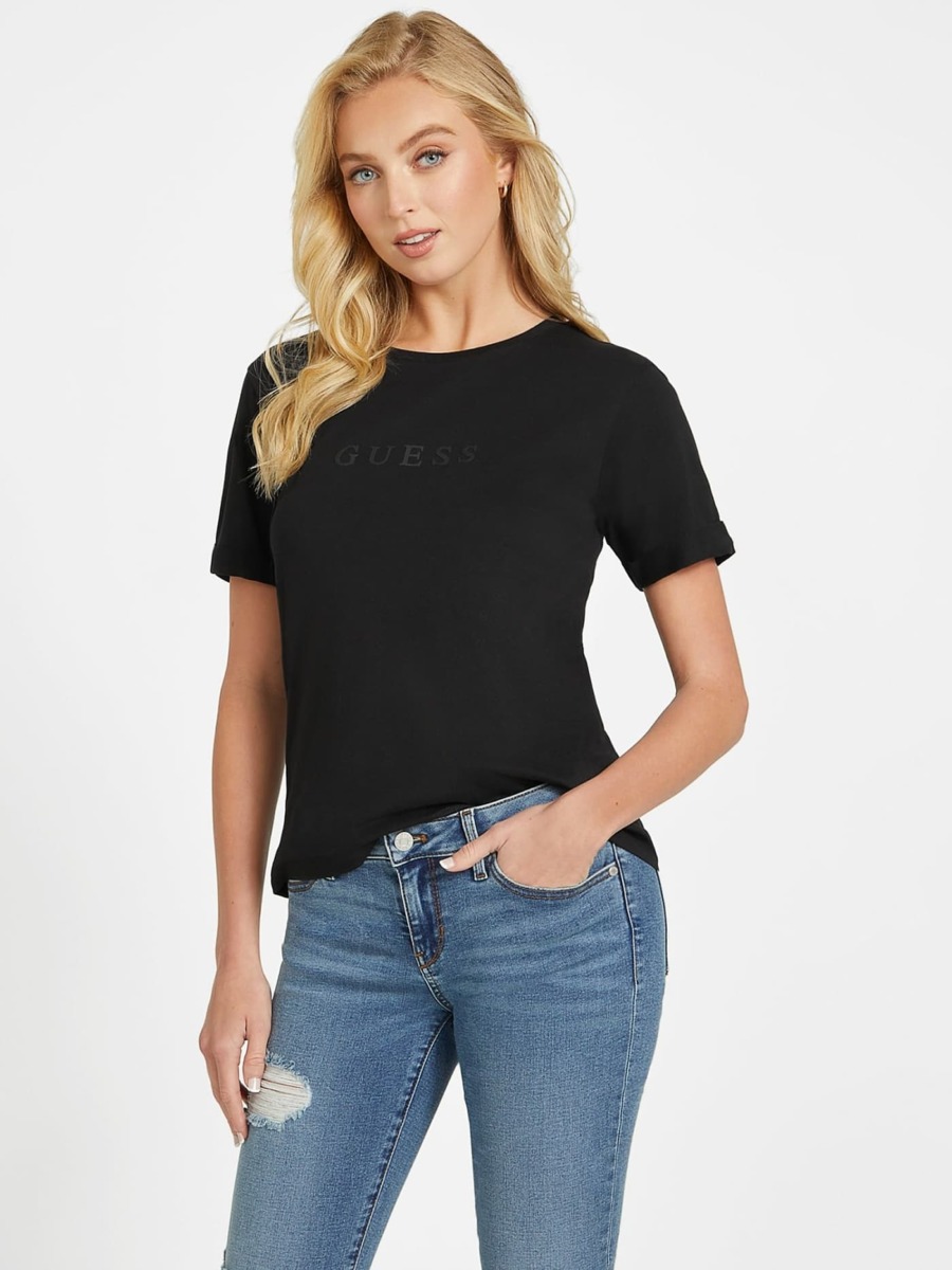 Ladies T-Shirt in Black by Guess GOOFASH